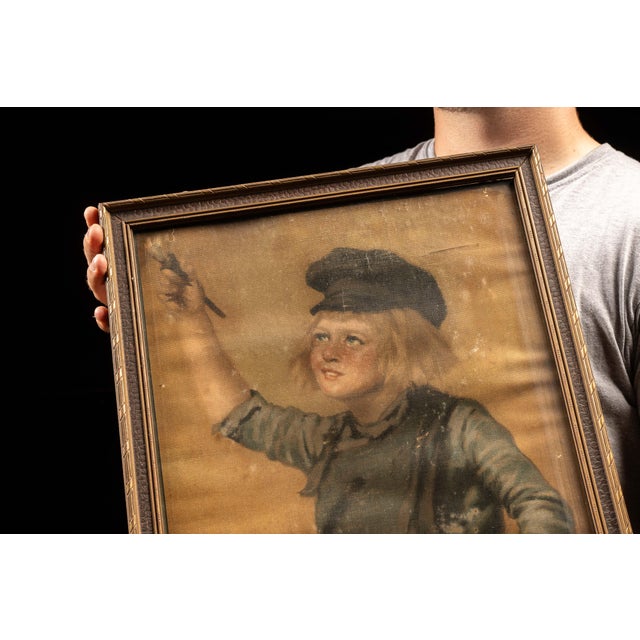 American Early 20th Century Canvas Dutch Boy Advertising Sign For Sale - Image 3 of 6
