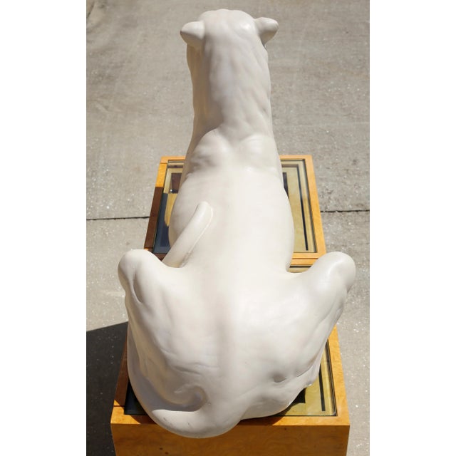 White Mid-Century Modern Vintage Monumental Hollywood Regency Panther Sculpture For Sale - Image 8 of 11