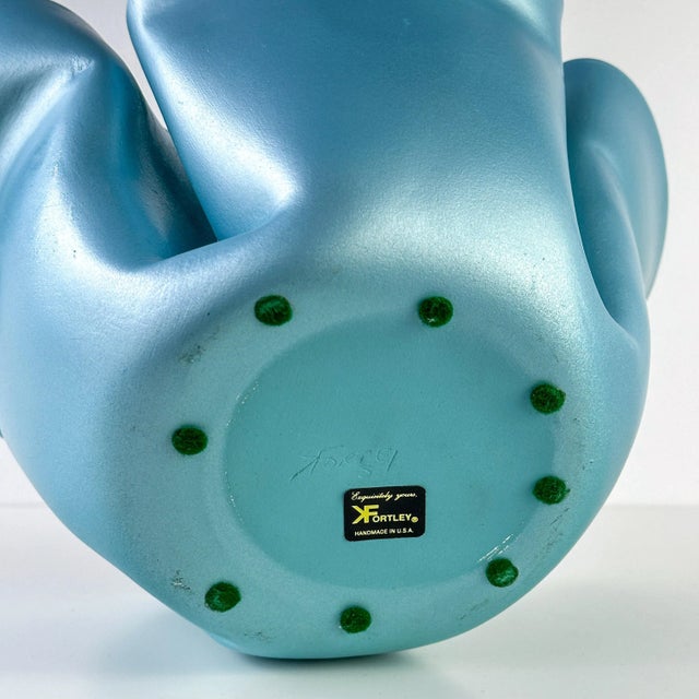 Keith Fortley Handmade Trompe L'œil Handkerchief Decorative Ceramic Bowl For Sale - Image 12 of 12