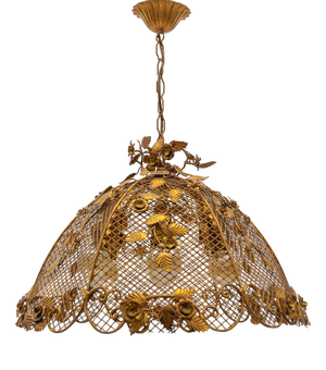 Large Golden Flower Ceiling Lamp by Hans Kögl, Germany, 1970s