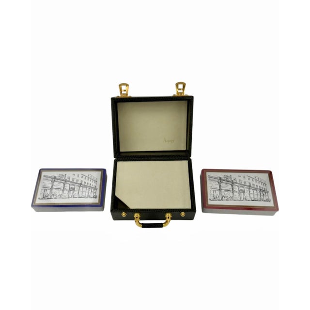 Asprey London Double Deck Playing Cards With Green Leather Case For Sale - Image 10 of 13