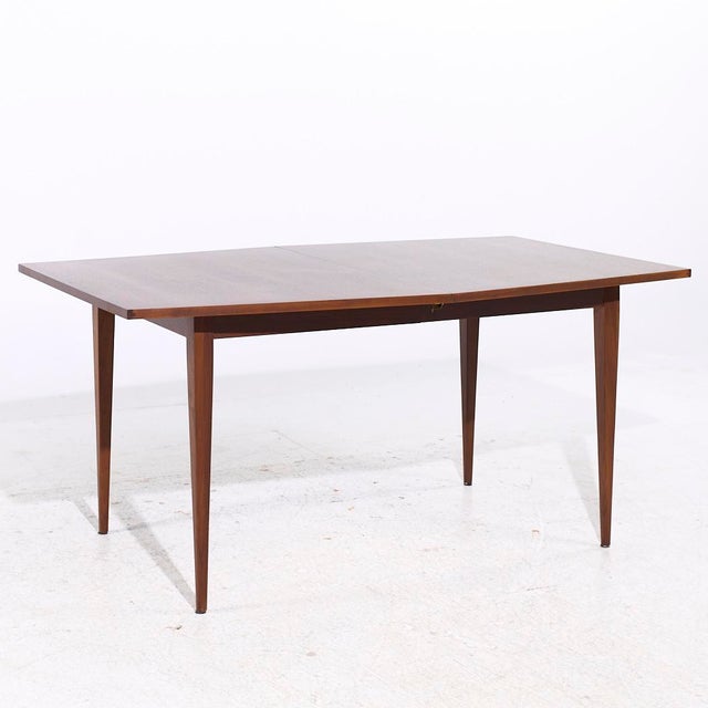 Wood Kipp Stewart for Calvin Mid Century Walnut Expanding Dining Table With 1 Leaf For Sale - Image 7 of 10