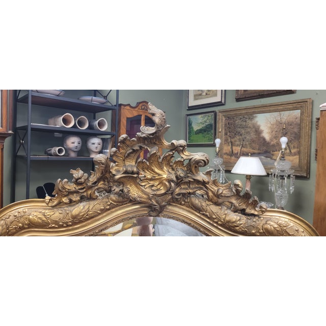 Antique 19th Century Gilt French Mantel Mirror For Sale - Image 11 of 13