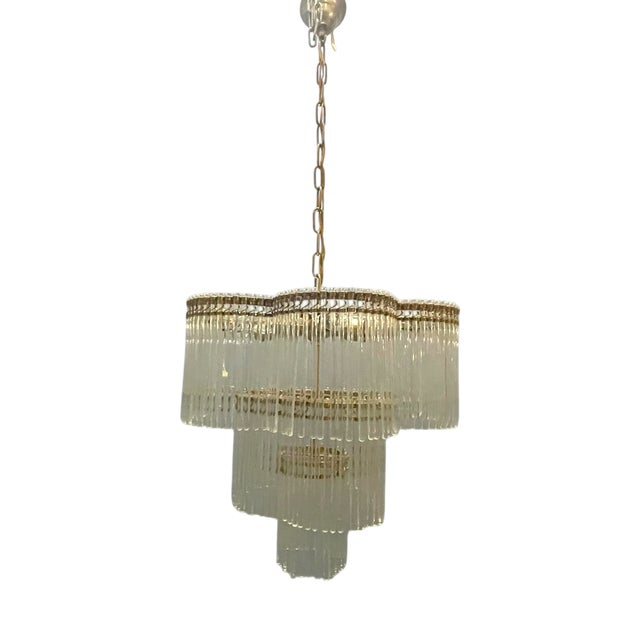Vintage Rod Chandelier in Murano Glass, 1960s For Sale