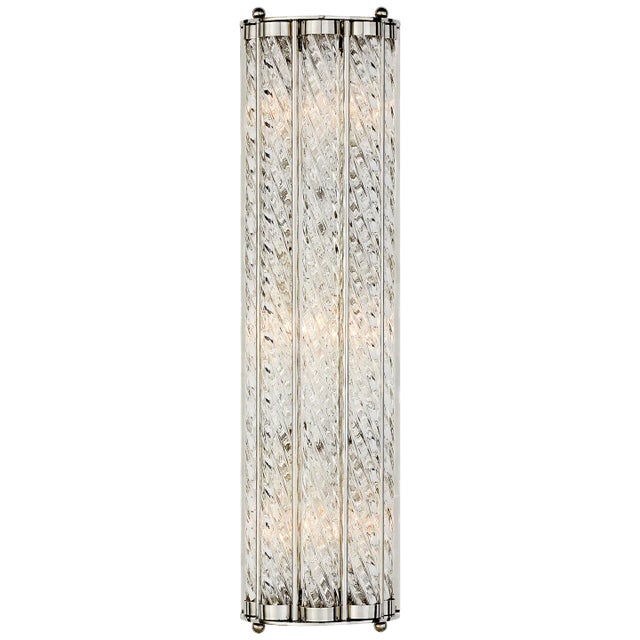 Eaton Linear Sconce in Polished Nickel Designer: AERIN Height: 21" Extension: 4.5" Backplate: 5.25" x 20" Rectangle...