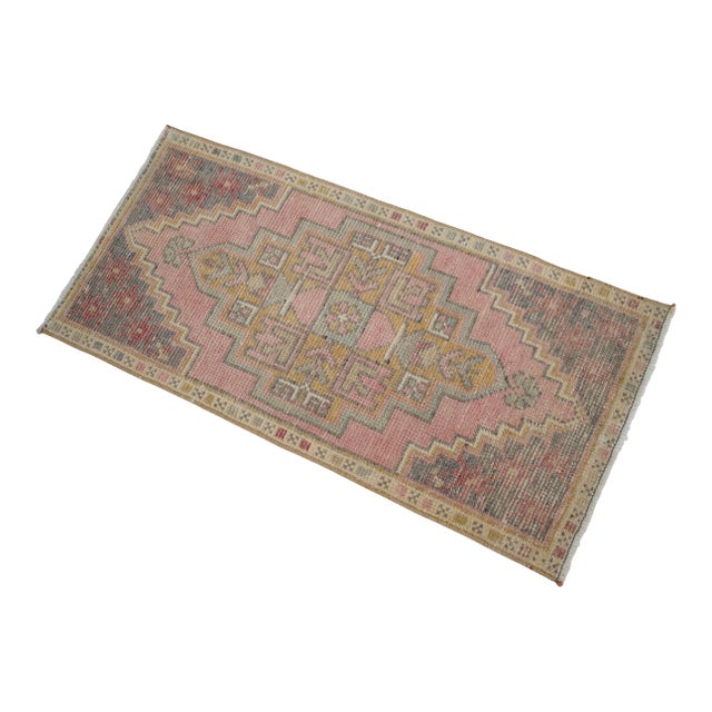 Hand Knotted Door Mat, Entryway Rug, Bath Mat, Kitchen Decor, Small Rug, Turkish Rug - 1′6″ × 3′1″ For Sale