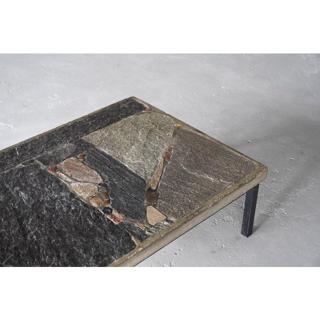 Slate Stone Mosaic Coffee Table by Paul Kingma, the Netherlands, 1964 For Sale - Image 3 of 10