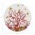 Coastal Coral Reef Vegan Leather Round Pebble Placemat, White Red, Set of 4 For Sale - Image 3 of 5