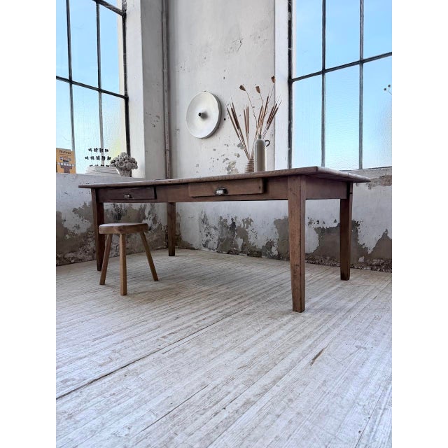 Wood Vintage Farmhouse Dining Table in Oak, 1950 For Sale - Image 7 of 18