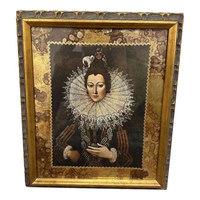Vintage Framed Print of a Royal Lady For Sale
