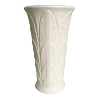 Tall White Robinson Ransbottom Pottery Company Rrpco Hollywood Regency Vase For Sale
