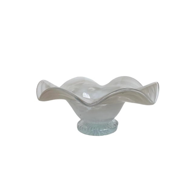 1980s Vintage Cloud Ruffle Bowl For Sale - Image 5 of 5