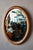 Wood Vintage Oval Dressing Table Mirror in Beveled Oak and Chrome Finish, 1960s For Sale - Image 7 of 10