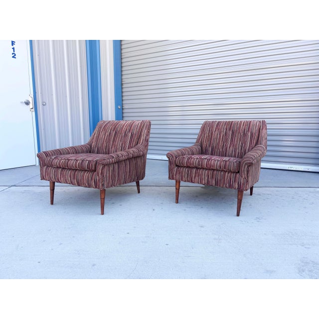 1960s Mid Century Walnut Lounge Chairs For Sale - Image 4 of 13