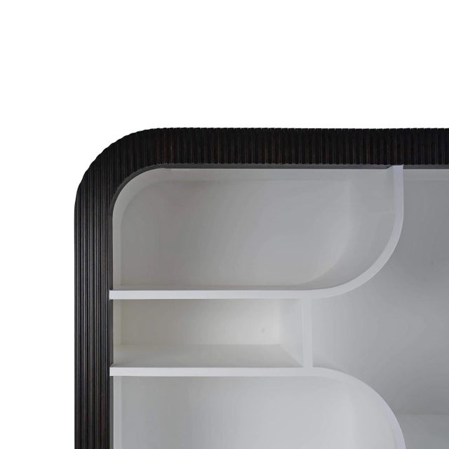 Mid-Century Modern Black and White Scandinavian Modern Open Bookshelf For Sale - Image 3 of 6