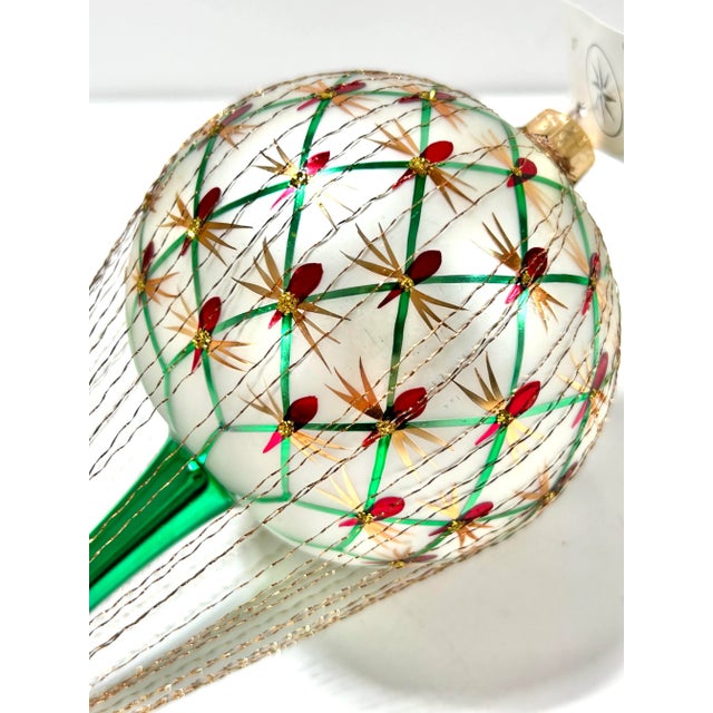 Hollywood Regency Vintage Christopher Radko Hot Air Balloon Ornament – Hand Blown Glass For Sale - Image 3 of 10