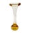 A vintage 1960s hand-blown light amber glass "bone" single flower vase with controlled bubbles in the base. Paul Kedelv...