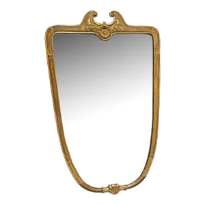 Venetian Wood Oversize Italian Mirror 1950s