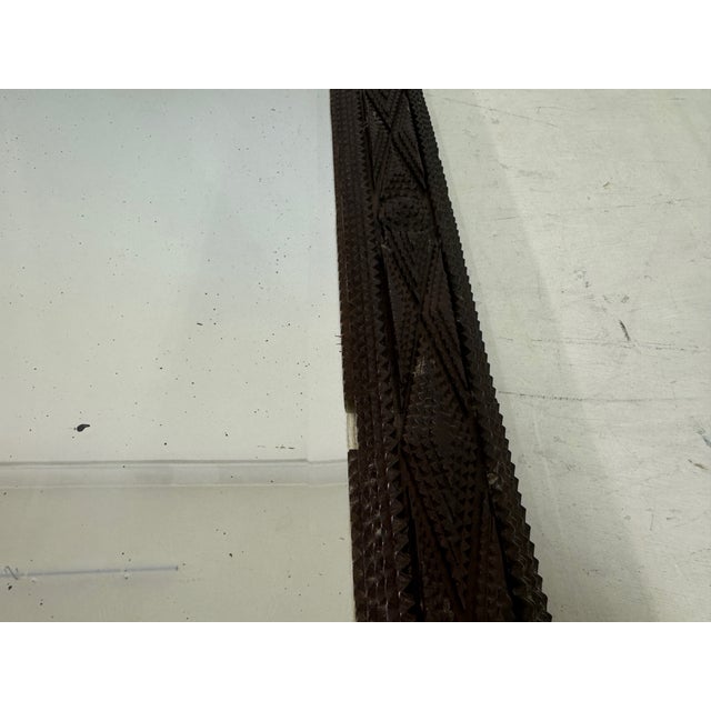 19th Century French Geometric Tramp Art Mirror, 1899 For Sale - Image 6 of 14