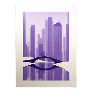 Eyvind Earle "Central Park" Hand Signed Serigraph Fine Art New York For Sale