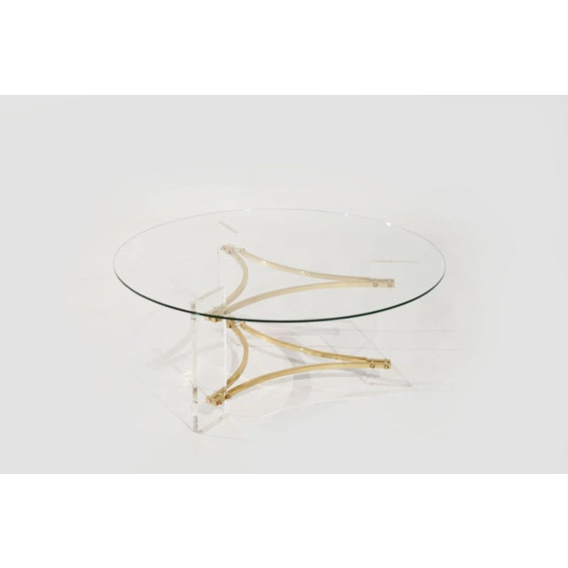 Lucite and Brass Coffee Table by Charles Hollis-Jones, C. 1970s For Sale In New York - Image 6 of 11