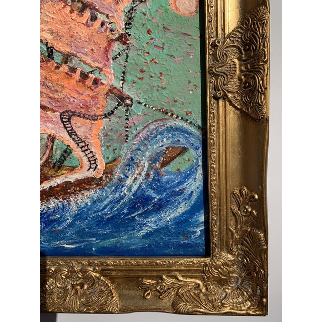 Textured Acrylic Painting on Canvas by Serg Graff, "Scarlet Sails", Seascape Coa For Sale - Image 10 of 10
