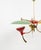 Mid-Century Chandelier in Enamel Metal and Brass in the style of Stilnovo, Italy, 1950s For Sale - Image 10 of 17
