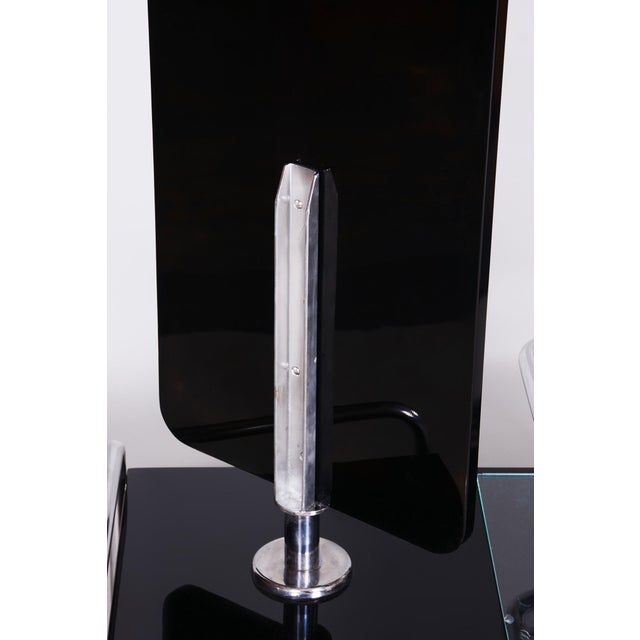 1930s Bauhaus Dressing Mirror in Chrome and Lacquered Wood by Vichr a Spol., Czech, 1930s For Sale - Image 5 of 12