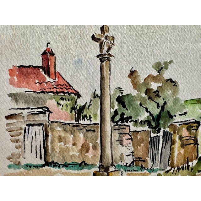 Original watercolor on paper by Henry Emil Salloch, also known as Heinz Emil Salloch, the German-born American artist and...