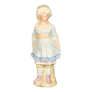 Antique French Bisque Porcelain Girl Statue