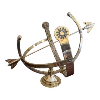 Large Classical Brass Armillary Sphere Garden Sculpture on Stand, English Estate Style For Sale