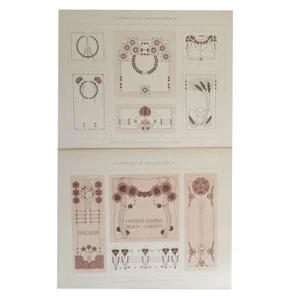 German Decorator Prints C1900 - Sepia Floral S/2