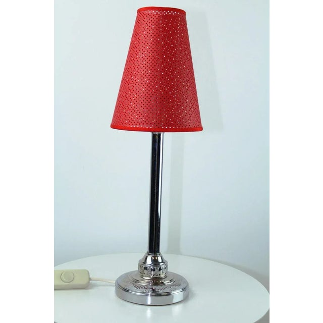 Antique Table Lamp with Perforated Cardboard Shade, 1915 For Sale - Image 11 of 11