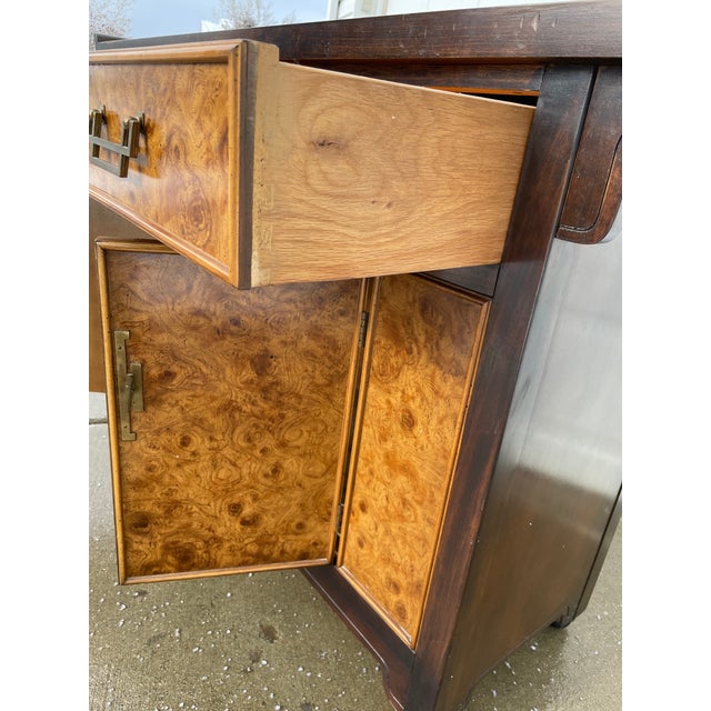 1970s Art Deco Bernhardt Burl Wood Storage Cabinet For Sale - Image 9 of 12