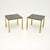 Gold Vintage French Brass Side Tables with Marble Tops, 1970s, Set of 2 For Sale - Image 8 of 8