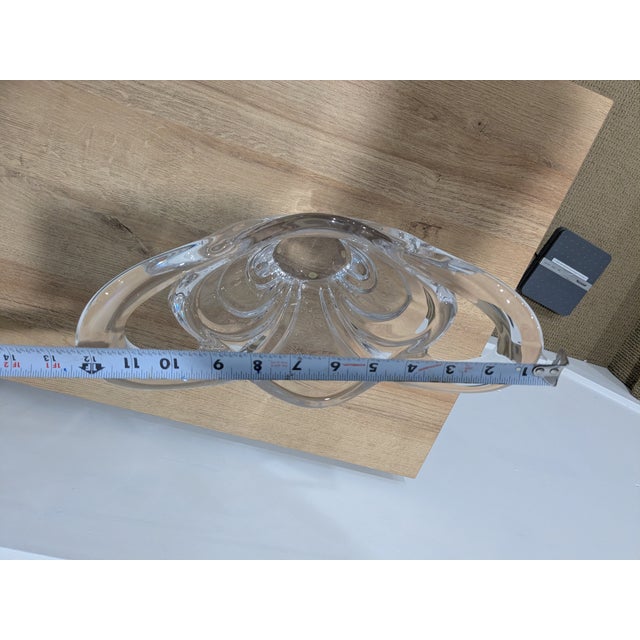 Mid 20th Century Vintage Art Vannes Le Chatel French Mid Century MCM Crystal Glass Vase 12'' For Sale - Image 5 of 7