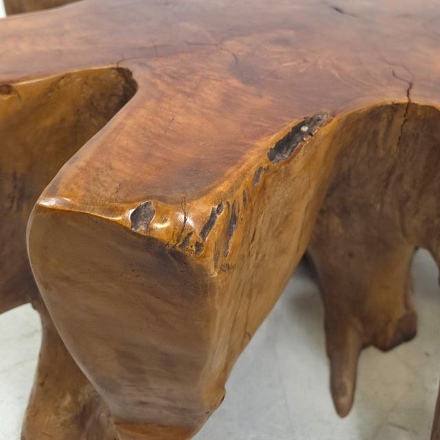Mid-Century Modern Vintage Heavy Teak Root Table, 1970s For Sale - Image 3 of 6