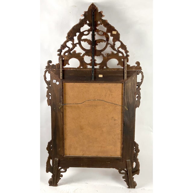 Pair of Antique Venetian Fancy Paint-Decorated Mirrors in Peach and Gold For Sale - Image 4 of 6
