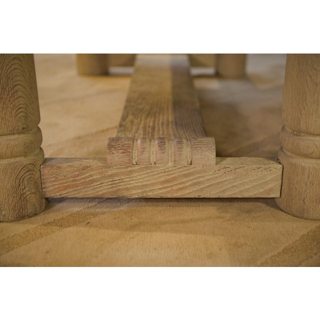1940s Art Deco Table in Limed Oak in the style of Jean-Charles Moreux, 1940s For Sale - Image 5 of 15