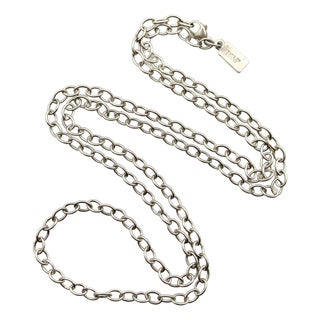 Vintage Sterling Silver 24” Open Link Chain by Brother Wolf For Sale
