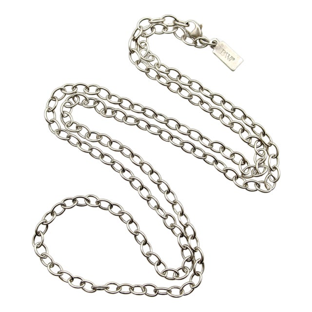 Vintage Sterling Silver 24” Open Link Chain by Brother Wolf For Sale