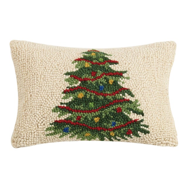 Christmas Tree Hook Pillow 8" x 12" For Sale