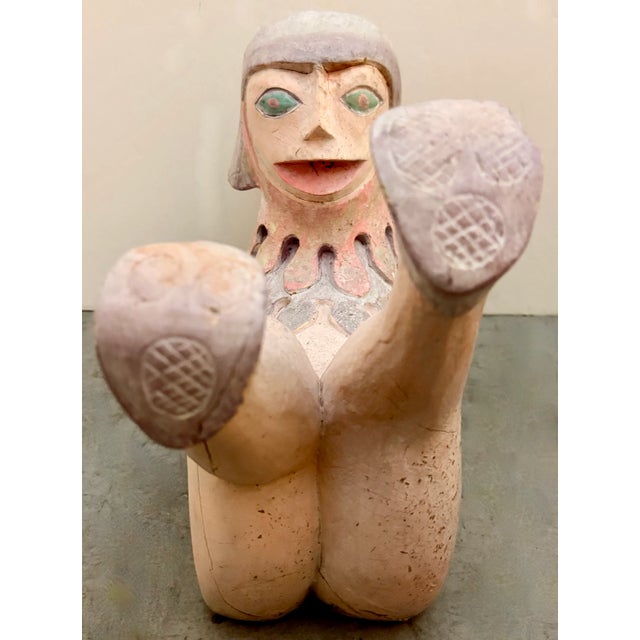 Wood 1980's Hand Carved Wooden Joker Sculpture For Sale - Image 7 of 10