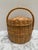 Vintage Wood Woven Storage and Decor Basket With South American Nut Tree Beads. Set of Three For Sale - Image 11 of 12