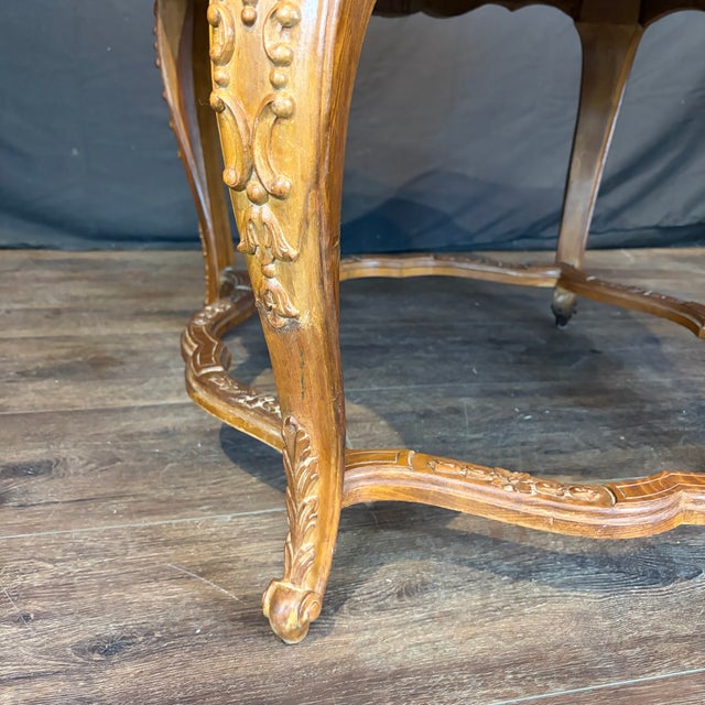 French Louis XV Marble Top Coffee Table With Exceptional Carving For Sale - Image 9 of 10