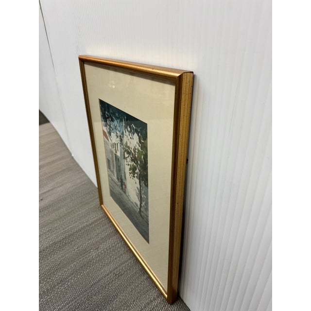 Impressionist Watercolor Artwork of Plein Air Scenery, Framed For Sale - Image 9 of 12
