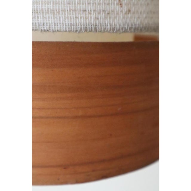Mid-Century Modern Teak, Chipboard and Wool Pendant Lamp, 1960s For Sale - Image 3 of 10