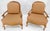 Wood Pair of Wide Seat Carved Lattice Woodwork Back Queen Ann Lounge Chairs For Sale - Image 7 of 11