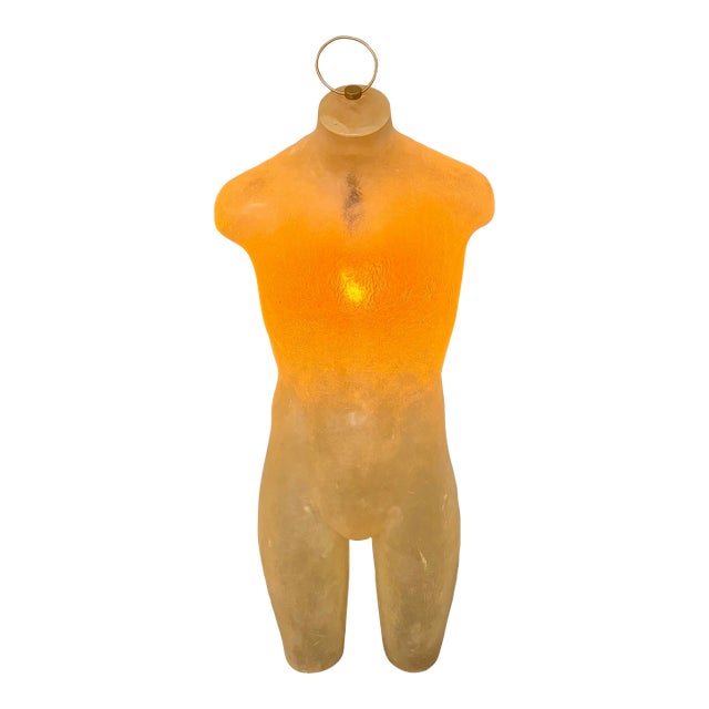 Vintage Illuminated Torso Sculpture Lamp in Translucent Resin/Fiberglass For Sale