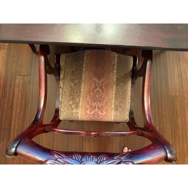 1950s 1950s Davis Cabinet Co. Duncan Phyfe Style Cherry Dining Table & 6 Chairs For Sale - Image 5 of 11